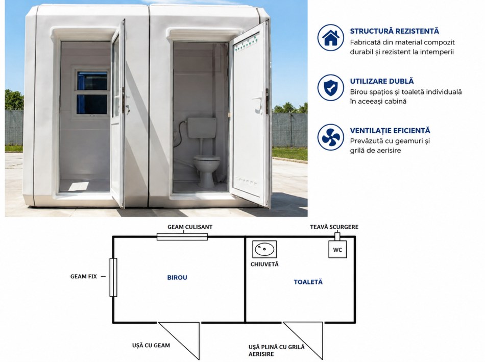 Cabina paza cu grup sanitar K1527