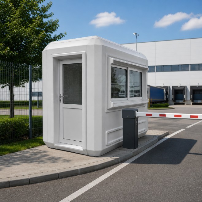 Cabina paza la intrarea in obiectiv