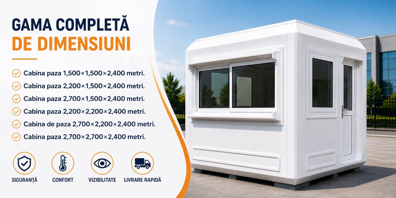 Cabine paza EstPoint disponibile in 5 dimensiuni standard